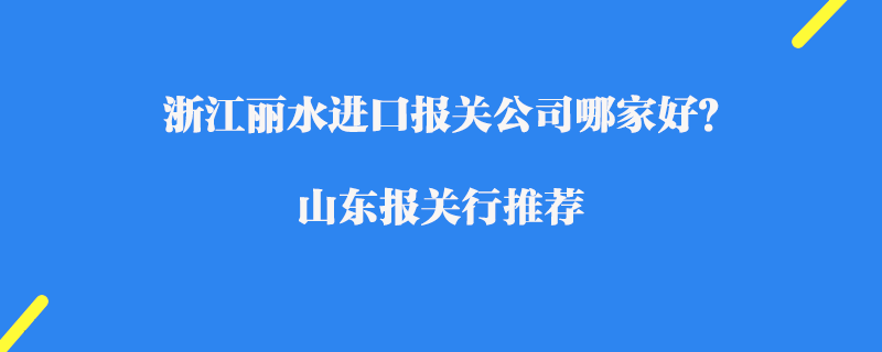 浙江丽水进口报关公司哪家好？浙江报关公司推荐