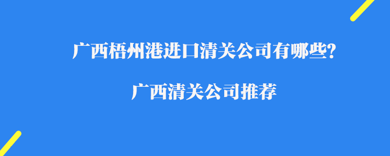 廣西梧州港進(jìn)口清關(guān)公司有哪些？廣西清關(guān)公司推薦