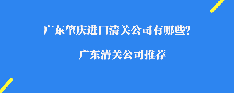 廣東肇慶進(jìn)口清關(guān)公司有哪些？廣東清關(guān)公司推薦