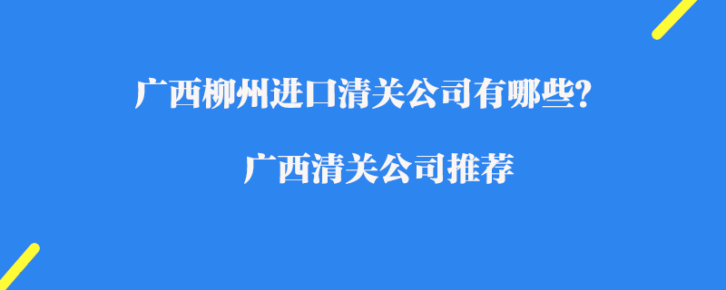 廣西柳州進(jìn)口清關(guān)公司有哪些？廣西清關(guān)公司推薦