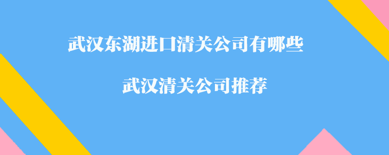 武漢東湖進口清關公司有哪些？武漢清關公司推薦