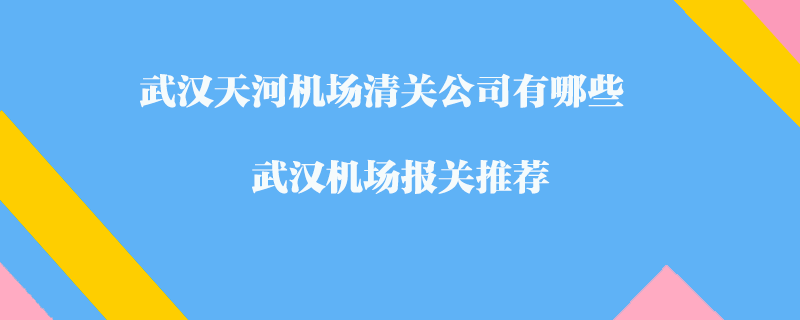 武漢天河機(jī)場清關(guān)公司有哪些?武漢機(jī)場報關(guān)推薦