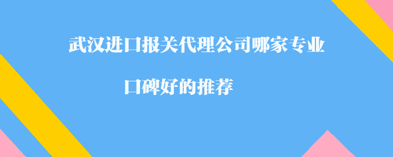 武汉进口报关代理公司哪家专业？口碑好的推荐