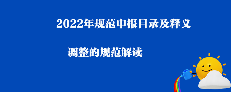 2022年規(guī)范申報目錄及釋義_調整的規(guī)范解讀