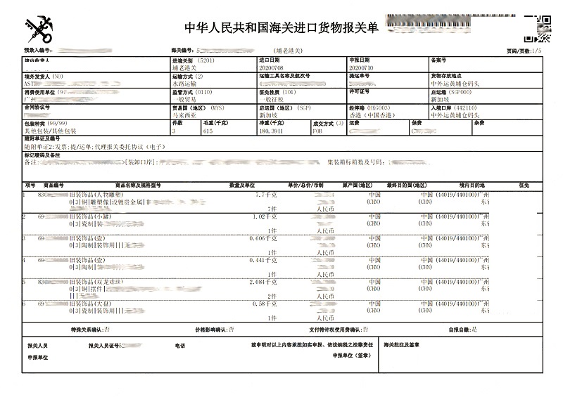 艺术品进口清关案例