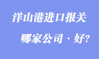 洋山港进口报关公司哪家好?