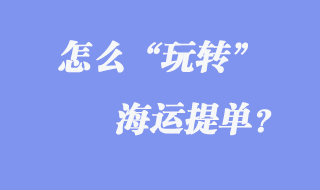 玩转海运提单