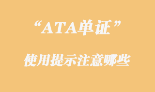 ATA单证使用提示