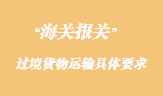 海關(guān)對(duì)過(guò)境貨物運(yùn)輸具體要求