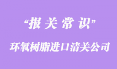 环氧树脂进口清关公司