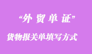 进出口货物报关单填写方式