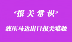 節(jié)前解決液壓馬達(dá)出口報關(guān)難題