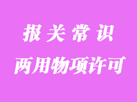 两用物项进出口许可申请流程及所需报关手续